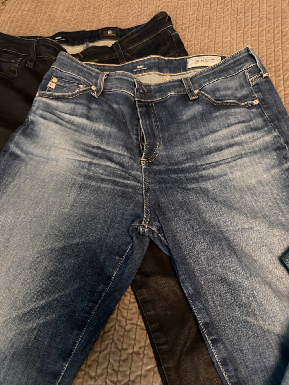3 pairs AG Mari high rise straight jeans bundle - Picture 3 of 11